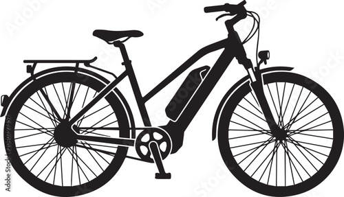 Electric Bicycle E-bike Transport Silhouettes