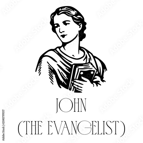 Valokuva Saint John the Evangelist Illustration, Hand Drawn Christian Apostle Portrait