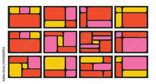 Tableau sur toile Set of abstract bento grids