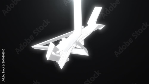 Abstract glowing geometric star shape rotating in dark space with futuristic light effects and modern digital motion animation.
