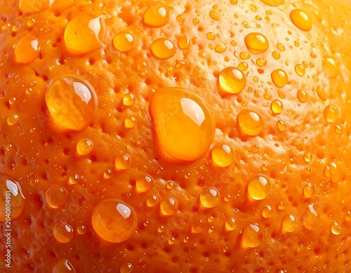 Close up of vibrant orange fruit slices in syrup.