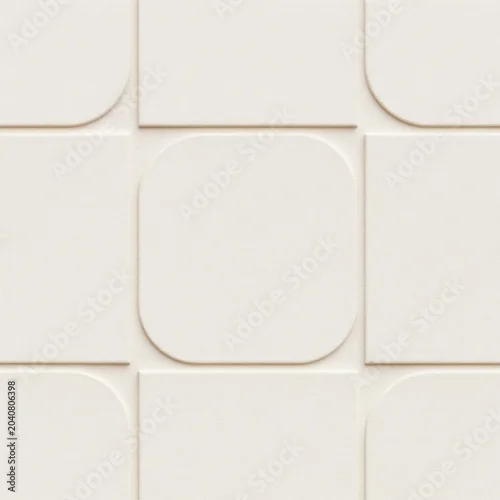 Panel kuchenny z motywem Abstract stucco texture with raised geometric shapes and rounded corners. Seamless repeating pattern for interior wall decor. Minimalist surface design.