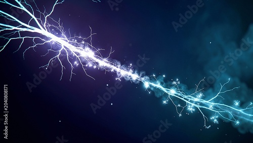 Electric cyan fractal network stream symbolizing digital data flow
