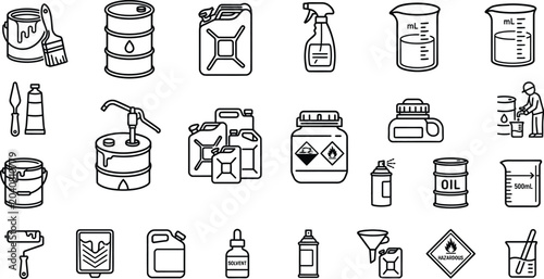 Foto Set of Beer Bottles and Different Drink Icons Collection Vector Illustration