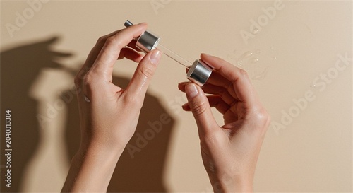 Hands Applying Skincare Product for Beauty Routine