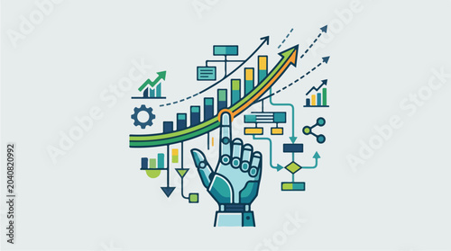 Hand Holding Growth Chart Graph.