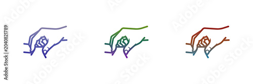 Hand holding puzzle pieces in different colors