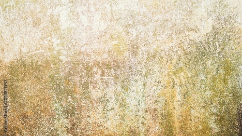 Weathered concrete wall texture background with moss and stains