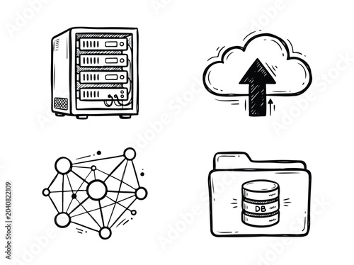 Server cloud network database storage.