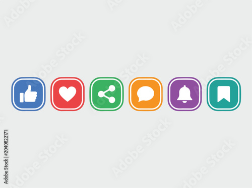 Social media icons on screen.