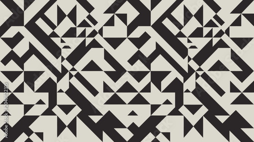 Billede på lærred geometric pattern in black and white triangle square line abstract design modern