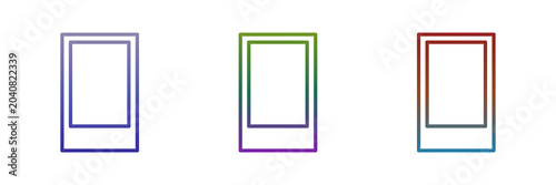 Colorful rectangle frames icons set