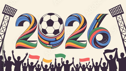 Photos football world championship 2026 colorful vector soccer illustration sport game