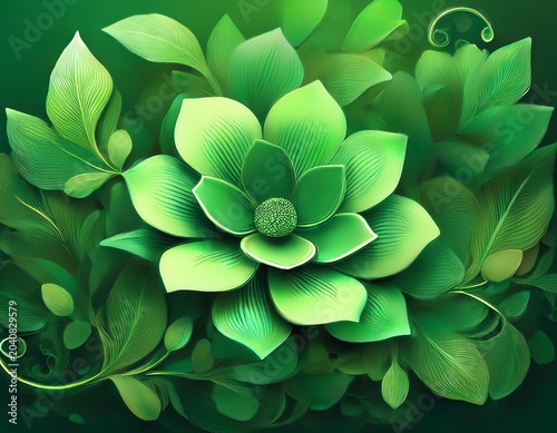 gorgeous cute green flower background wallpaper