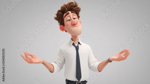 A 3D animated-style character of a young man.