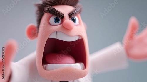 Diverse 3D animated characters showing intense emotions and gestures on solid backgrounds.