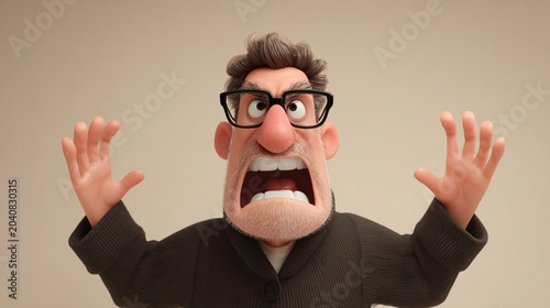 3D animated characters expressing diverse emotions and gestures on solid backgrounds.