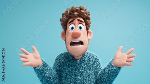 Stylized 3D animated people showing intense emotions like anger, surprise, and confusion.