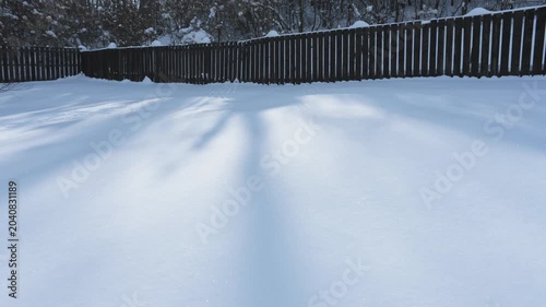 Time lapse of moving shadows on the snow.
