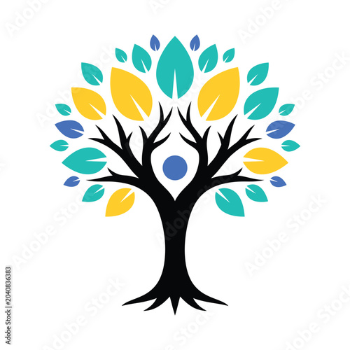 Human tree business logo