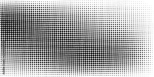 Dotted halftone gradient texture. Vanishing polka dot background. Repeating dots gradation pattern background. Black fading comic pop art overlay backdrop. Raster effect wallpaper. Vector halftone