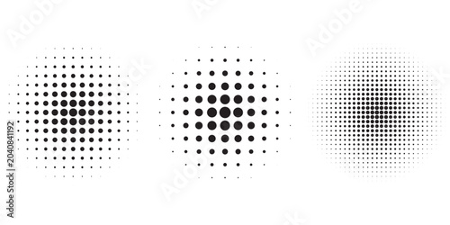 Canvastavla Set of black halftone dots backgrounds