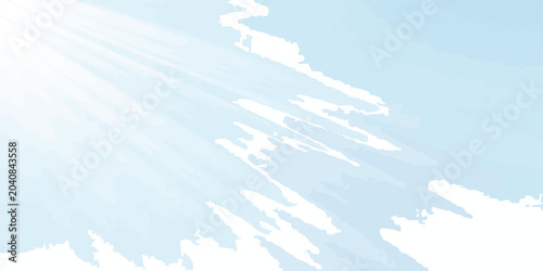 Fotografie Abstract light rays emanating on soft light blue background with abstract backgr