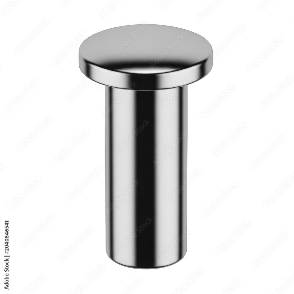 Obraz premium Stainless steel screw with flat head and smooth shaft