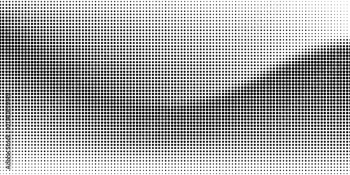 Dotted gradient halftone background. Horizontal seamless dotted pattern in pop art style. Abstract modern stylish texture. Fade gradient black and white half tone background. Vector illustration.