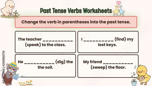 Photos Past Tense Verbs Worksheet Transform Verbs into Their Past Tense Forms for Pract
