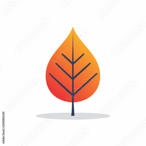 Stylized Autumn Leaf Icon