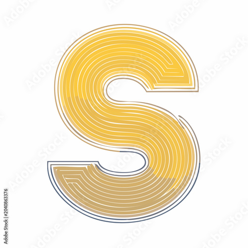 Stylized Letter S with Gradient and Outline