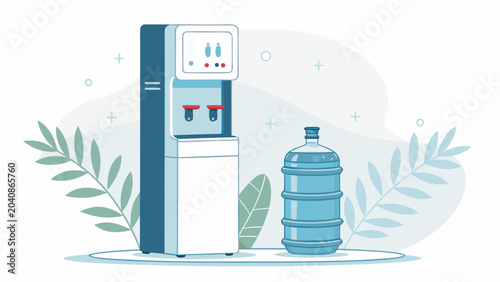 Fotografia Water cooler and plastic bottle.