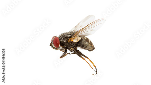 Tableau sur toile Close-up isolated image of a detailed fruit fly on transparent background for sc