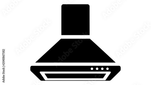Fotografía Simple black icon of a range hood ventilation unit, an essential kitchen appliance for air extraction and ventilation