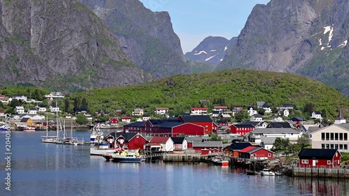The small town of Reine in the Lofoten Islands in Northern Norway.