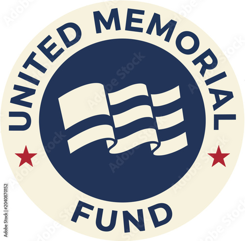 United Memorial Fund logo with flag icon and text on white background vector illustration