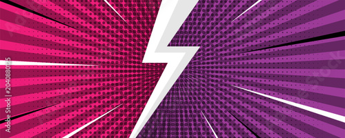 Obraz na płótnie Comic Book Style Versus Background with Pink and Purple Hues and a Central Light
