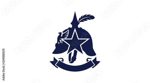 Tableau sur toile Vintage Military Emblem with Star and Eagle