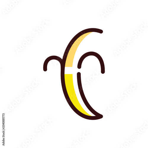 A minimalist and unique fruit symbol, with a contemporary touch that is suitable for use in logo designs or other design additions.