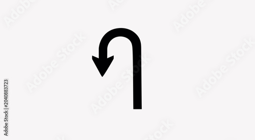 Quadro su tela turn back vector icon artwork, clean flat style red directional arrow symbol iso