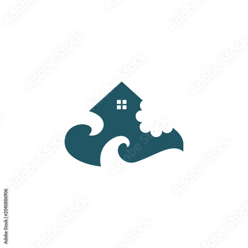 A modern and elegant minimalist home symbol, with the addition of a contemporary touch, suitable for use as a company logo in the house or other design additions to make it look cleaner and more uniqu