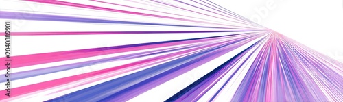 Dynamic streaks of pink and purple converge to a distant vanishing point