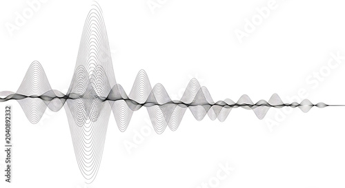 Dynamic grey sound wave equalizer visualization showing audio fluctuations and data analysis with white background visualization equalizer abstract waveform frequency analysis spectrum