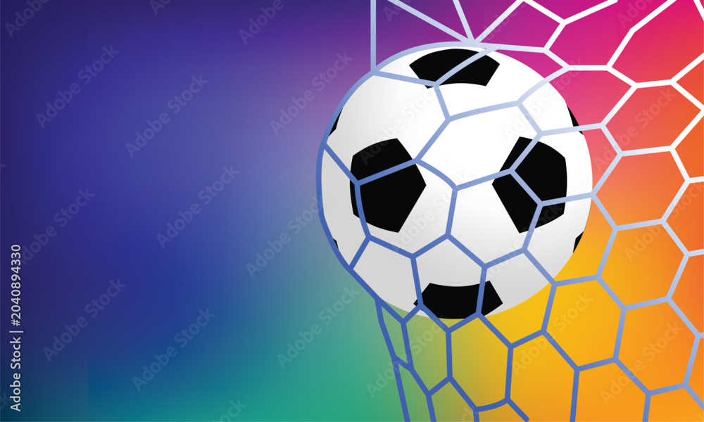 Fototapeta premium luxury football goal in net, Soccer football Goal vector design