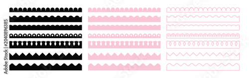 Schilderij op canvas Scalloped edge seamless set