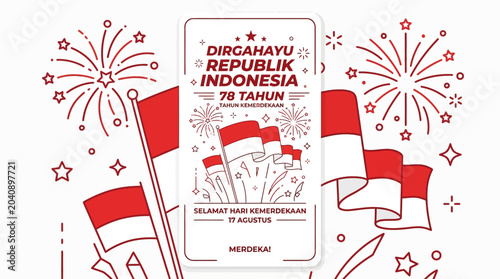 Konstfotografi Indonesian Independence Day 78th Anniversary Celebration Design.