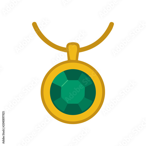 Green Emerald Jewelry Gold Pendant Necklace.