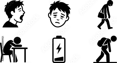 Fatigue and low energy symptoms. Vector