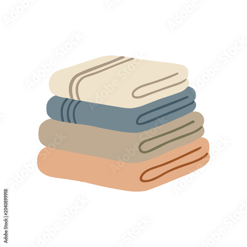 Canvas Print Stack of folded colorful towels.